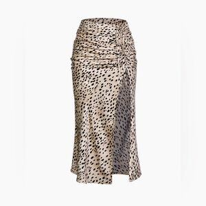 Micas Leopard Drawstring Slit Skirt NWOT